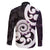 Aotearoa Koru Family Matching Off The Shoulder Long Sleeve Dress and Hawaiian Shirt Purple Maori Paua Shell Mix Silver Fern