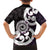 Aotearoa Koru Family Matching Off Shoulder Maxi Dress and Hawaiian Shirt Purple Maori Paua Shell Mix Silver Fern