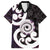 Aotearoa Koru Family Matching Short Sleeve Bodycon Dress and Hawaiian Shirt Purple Maori Paua Shell Mix Silver Fern