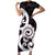 Aotearoa Koru Family Matching Short Sleeve Bodycon Dress and Hawaiian Shirt Purple Maori Paua Shell Mix Silver Fern