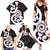 Aotearoa Koru Family Matching Summer Maxi Dress and Hawaiian Shirt Purple Maori Paua Shell Mix Silver Fern