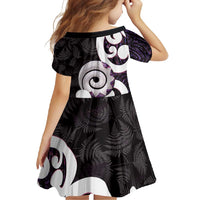 Aotearoa Koru Family Matching Tank Maxi Dress and Hawaiian Shirt Purple Maori Paua Shell Mix Silver Fern