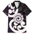 Aotearoa Koru Hawaiian Shirt Purple Maori Paua Shell Mix Silver Fern