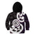 Aotearoa Koru Kid Hoodie Purple Maori Paua Shell Mix Silver Fern