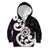 Aotearoa Koru Kid Hoodie Purple Maori Paua Shell Mix Silver Fern