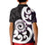 Aotearoa Koru Kid Polo Shirt Purple Maori Paua Shell Mix Silver Fern