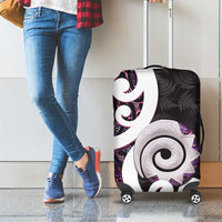 Aotearoa Koru Luggage Cover Purple Maori Paua Shell Mix Silver Fern
