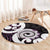 Aotearoa Koru Round Carpet Purple Maori Paua Shell Mix Silver Fern