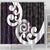 Aotearoa Koru Shower Curtain Purple Maori Paua Shell Mix Silver Fern