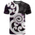 Aotearoa Koru T Shirt Purple Maori Paua Shell Mix Silver Fern