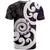 Aotearoa Koru T Shirt Purple Maori Paua Shell Mix Silver Fern