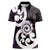 Aotearoa Koru Women Polo Shirt Purple Maori Paua Shell Mix Silver Fern