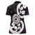 Aotearoa Koru Women Polo Shirt Purple Maori Paua Shell Mix Silver Fern