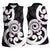 Aotearoa Koru Women Sleeveless Polo Shirt Purple Maori Paua Shell Mix Silver Fern