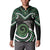 Koru Pounamu Aotearoa Button Sweatshirt Maori Paua Shell Mix Silver Fern