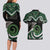 Koru Pounamu Aotearoa Couples Matching Long Sleeve Bodycon Dress and Hawaiian Shirt Maori Paua Shell Mix Silver Fern