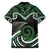 Koru Pounamu Aotearoa Family Matching Long Sleeve Bodycon Dress and Hawaiian Shirt Maori Paua Shell Mix Silver Fern