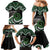 Koru Pounamu Aotearoa Family Matching Mermaid Dress and Hawaiian Shirt Maori Paua Shell Mix Silver Fern