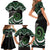 Koru Pounamu Aotearoa Family Matching Short Sleeve Bodycon Dress and Hawaiian Shirt Maori Paua Shell Mix Silver Fern