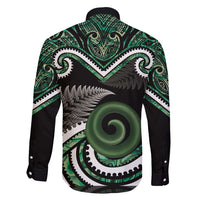 Koru Pounamu Aotearoa Family Matching Short Sleeve Bodycon Dress and Hawaiian Shirt Maori Paua Shell Mix Silver Fern LT14 - Polynesian Pride