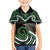 Koru Pounamu Aotearoa Family Matching Short Sleeve Bodycon Dress and Hawaiian Shirt Maori Paua Shell Mix Silver Fern