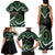 Koru Pounamu Aotearoa Family Matching Tank Maxi Dress and Hawaiian Shirt Maori Paua Shell Mix Silver Fern