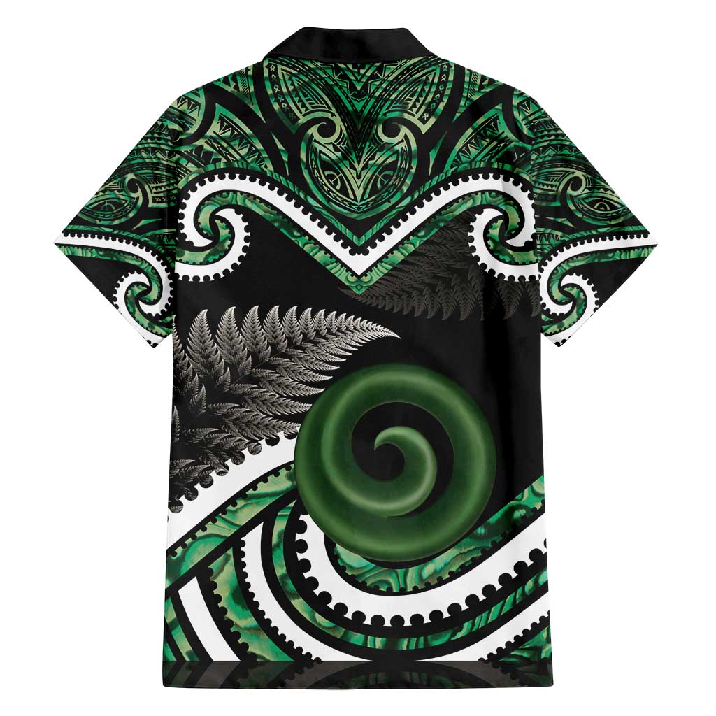 Koru Pounamu Aotearoa Family Matching Tank Maxi Dress and Hawaiian Shirt Maori Paua Shell Mix Silver Fern LT14 - Polynesian Pride
