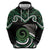 Koru Pounamu Aotearoa Hoodie Maori Paua Shell Mix Silver Fern