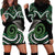 Koru Pounamu Aotearoa Hoodie Dress Maori Paua Shell Mix Silver Fern