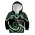 Koru Pounamu Aotearoa Kid Hoodie Maori Paua Shell Mix Silver Fern