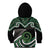 Koru Pounamu Aotearoa Kid Hoodie Maori Paua Shell Mix Silver Fern