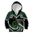 Koru Pounamu Aotearoa Kid Hoodie Maori Paua Shell Mix Silver Fern