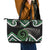 Koru Pounamu Aotearoa Leather Tote Bag Maori Paua Shell Mix Silver Fern