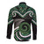 Koru Pounamu Aotearoa Long Sleeve Button Shirt Maori Paua Shell Mix Silver Fern