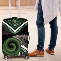 Koru Pounamu Aotearoa Luggage Cover Maori Paua Shell Mix Silver Fern