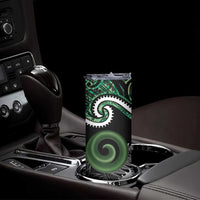 Koru Pounamu Aotearoa Skinny Tumbler Maori Paua Shell Mix Silver Fern LT14 - Polynesian Pride