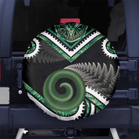 Koru Pounamu Aotearoa Spare Tire Cover Maori Paua Shell Mix Silver Fern