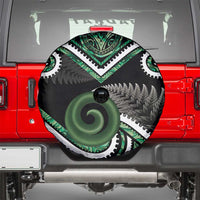 Koru Pounamu Aotearoa Spare Tire Cover Maori Paua Shell Mix Silver Fern