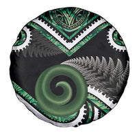 Koru Pounamu Aotearoa Spare Tire Cover Maori Paua Shell Mix Silver Fern