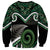 Koru Pounamu Aotearoa Sweatshirt Maori Paua Shell Mix Silver Fern