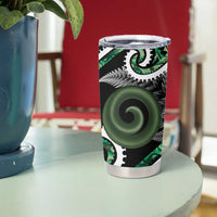 Koru Pounamu Aotearoa Tumbler Cup Maori Paua Shell Mix Silver Fern LT14 - Polynesian Pride