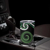Koru Pounamu Aotearoa Tumbler Cup Maori Paua Shell Mix Silver Fern LT14 - Polynesian Pride