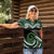 Koru Pounamu Aotearoa Women Polo Shirt Maori Paua Shell Mix Silver Fern