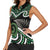 Koru Pounamu Aotearoa Women Sleeveless Polo Shirt Maori Paua Shell Mix Silver Fern