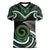 Koru Pounamu Aotearoa Women V-Neck T-Shirt Maori Paua Shell Mix Silver Fern