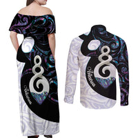 Aotearoa Pikorua Couples Matching Off Shoulder Maxi Dress and Long Sleeve Button Shirt NZ Twist - Bond And Love LT14 - Polynesian Pride