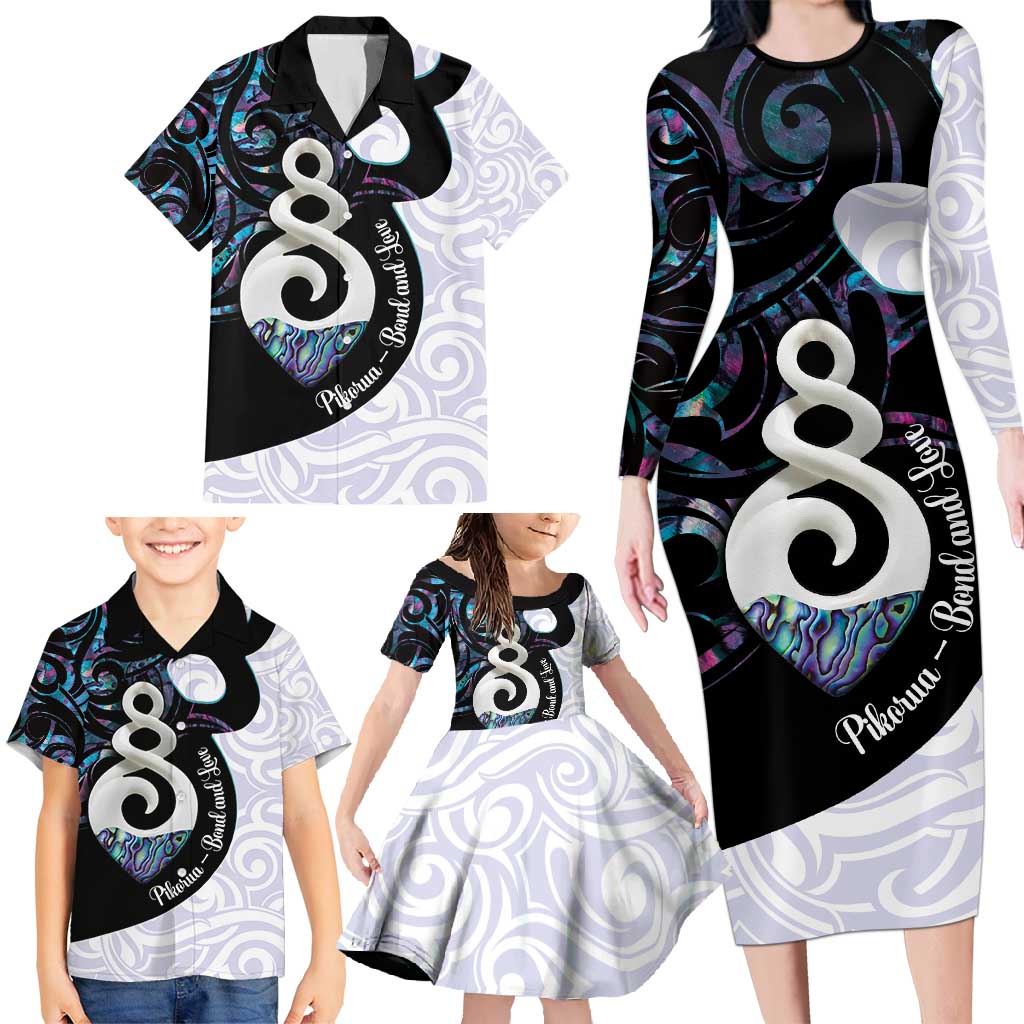 Aotearoa Pikorua Family Matching Long Sleeve Bodycon Dress and Hawaiian Shirt NZ Twist - Bond And Love LT14 - Polynesian Pride