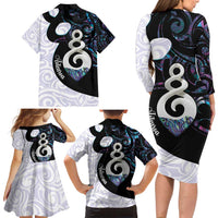 Aotearoa Pikorua Family Matching Long Sleeve Bodycon Dress and Hawaiian Shirt NZ Twist - Bond And Love LT14 - Polynesian Pride