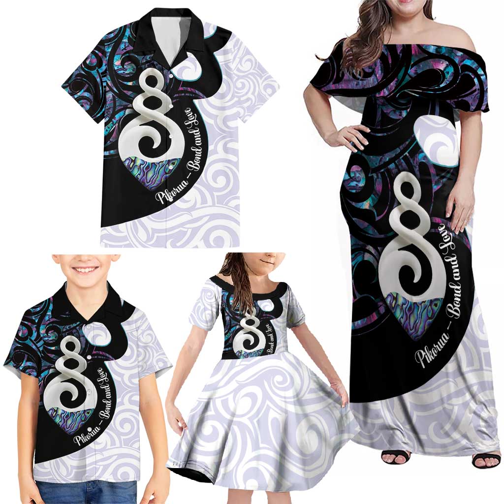 Aotearoa Pikorua Family Matching Off Shoulder Maxi Dress and Hawaiian Shirt NZ Twist - Bond And Love LT14 - Polynesian Pride