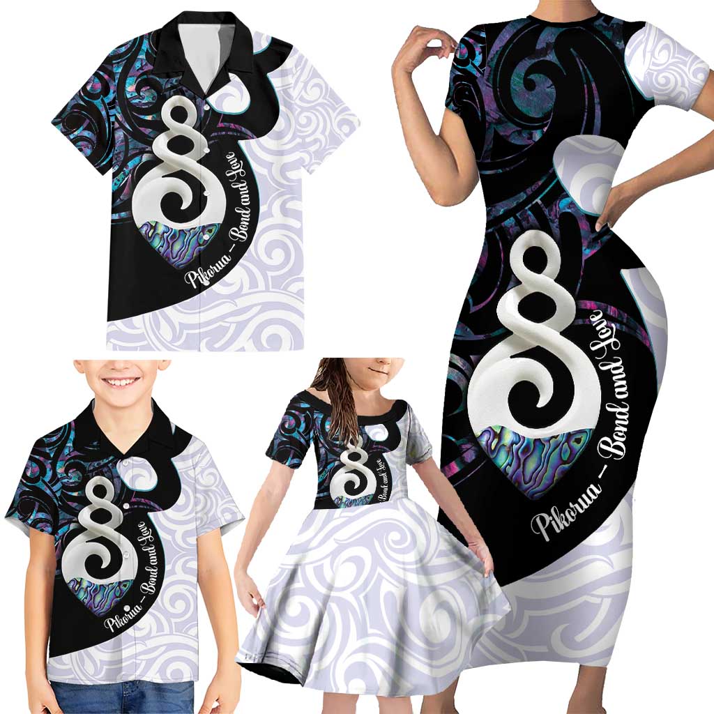 Aotearoa Pikorua Family Matching Short Sleeve Bodycon Dress and Hawaiian Shirt NZ Twist - Bond And Love LT14 - Polynesian Pride